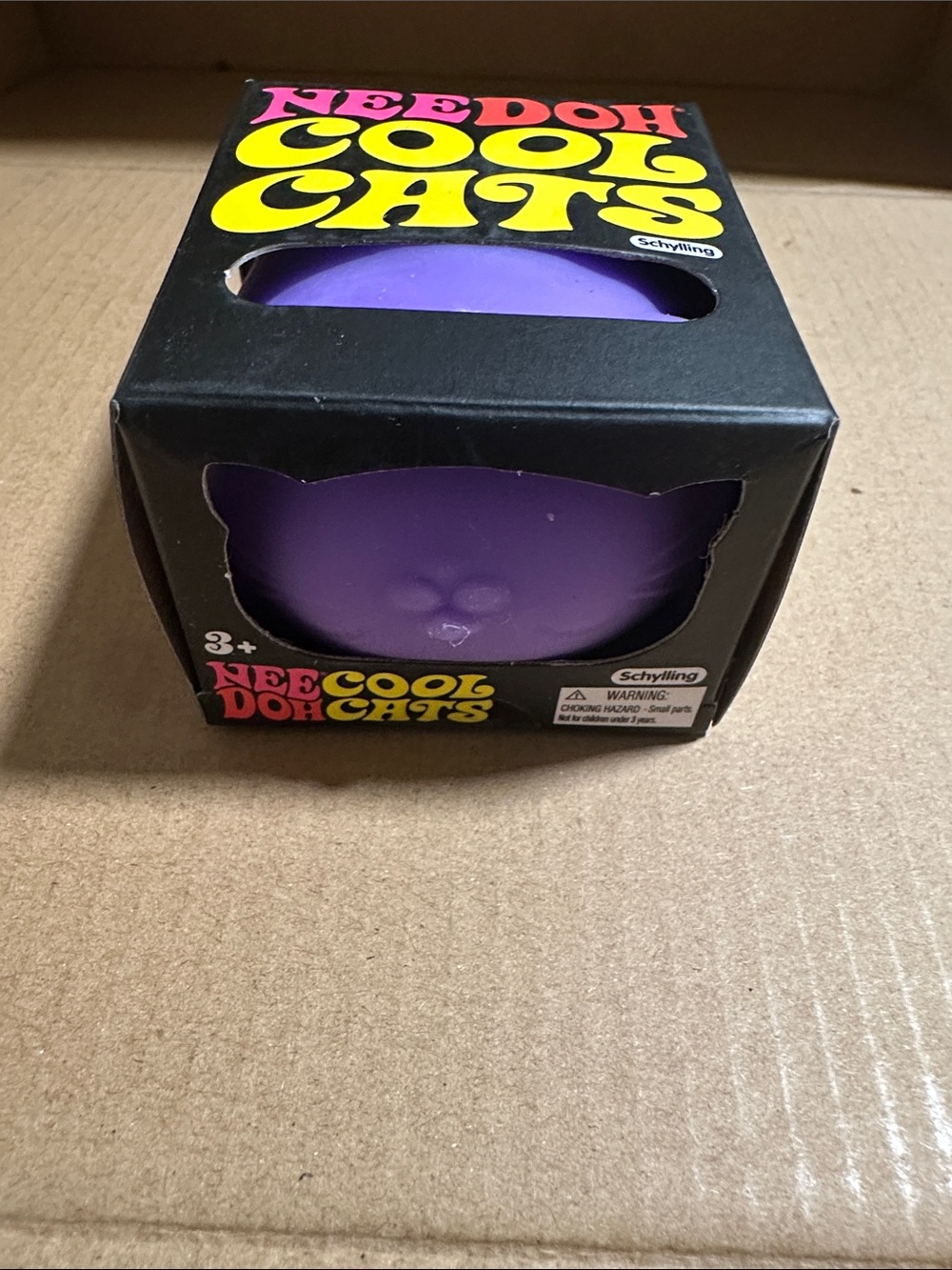 NeeDoh Cool Cats Squeezable Purple Stress Toy - Fun Sensory Play